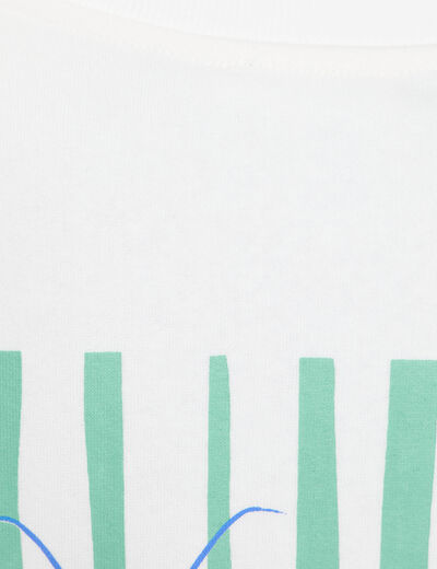 Sweat oversize print dos ecru femme