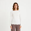 Doudou ajust&eacute; col bateau manches longues ecru femme