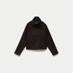 Caban court col montant marron fonc&eacute; femme