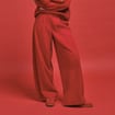Pantalon barrel taille standard rouge femme