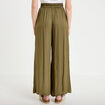 Pantalon large taille standard vert kaki femme