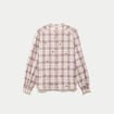 Blouse ample col montant manches longues beige femme
