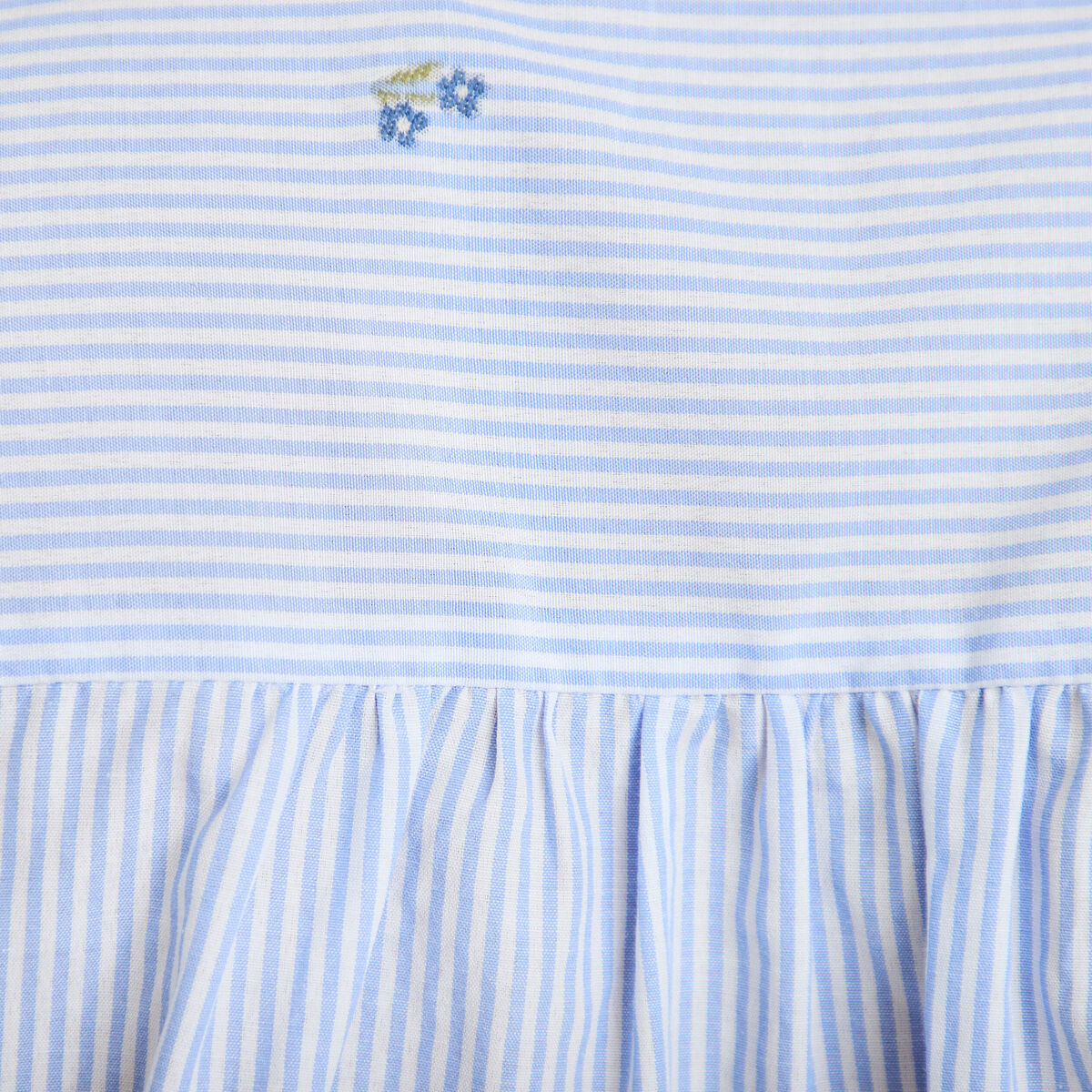 Chemise droite manches longues bleu ciel femme