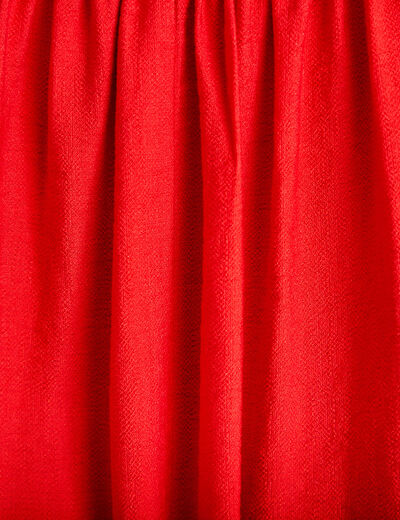 Robe longue &eacute;vas&eacute;e col v cr&ecirc;pe rouge femme