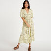 Robe longue manches courtes blanc femme