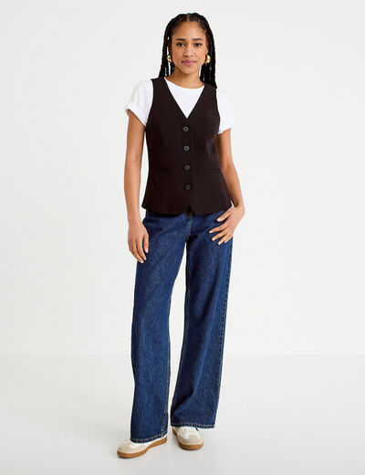 Gilet sans manches noir femme