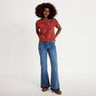 T-shirt manches courtes aspect dentelle vieux rose femme