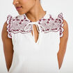 Blouse d&eacute;collet&eacute; sans manches brod&eacute;e rouge femme