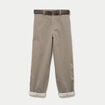 Pantalon chino 7/8&egrave;me taille &eacute;lastiqu&eacute;e vert kaki femme