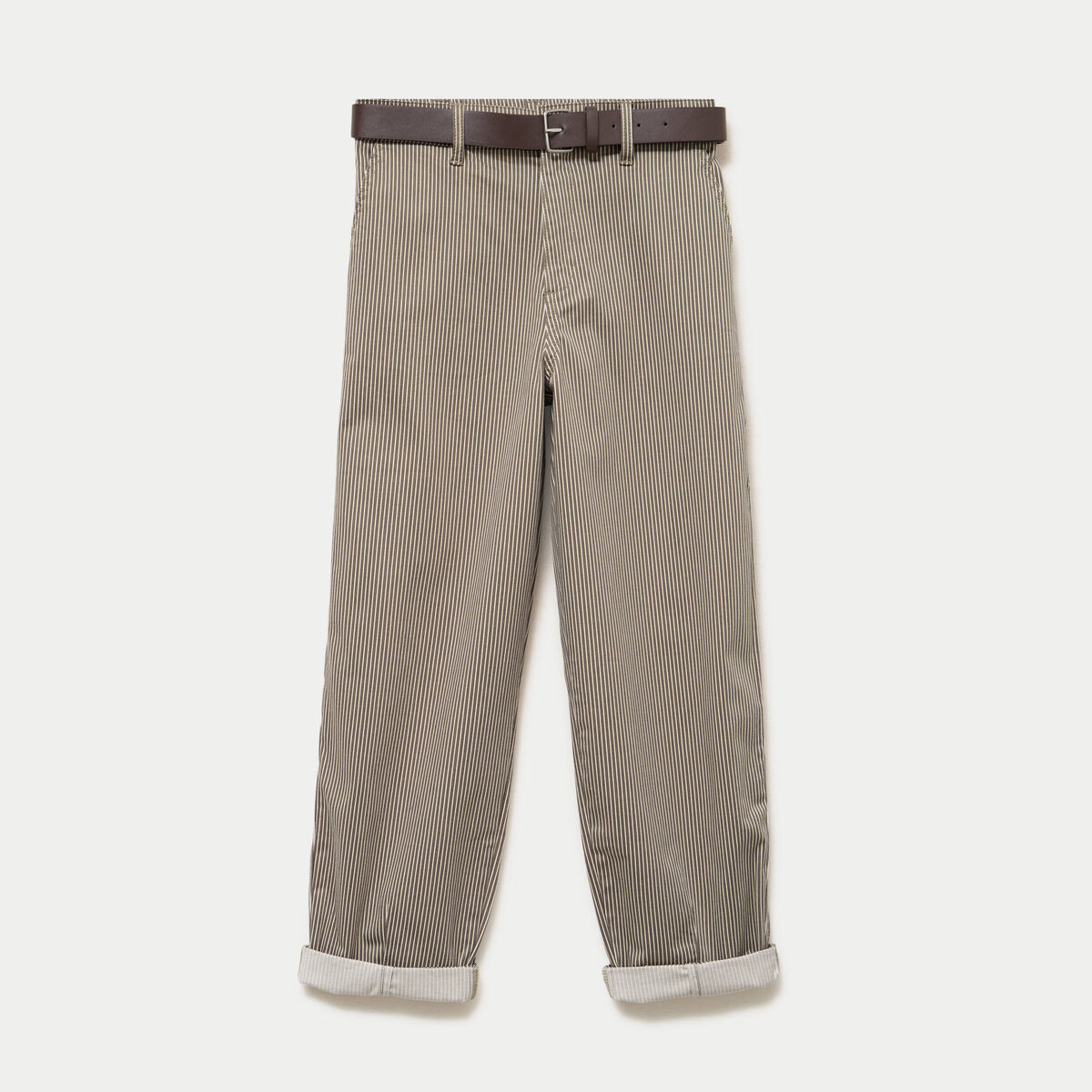 Pantalon chino 7/8&egrave;me taille &eacute;lastiqu&eacute;e vert kaki femme