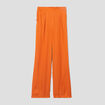 Pantalon city large satin orange femme