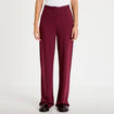 Pantalon large taille haute rouge femme