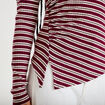Top ajust&eacute; manches longues col rond rouge femme
