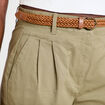 Short chino ceintur&eacute; vert femme