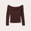 T-shirt manches longues marron fonc&eacute; femme