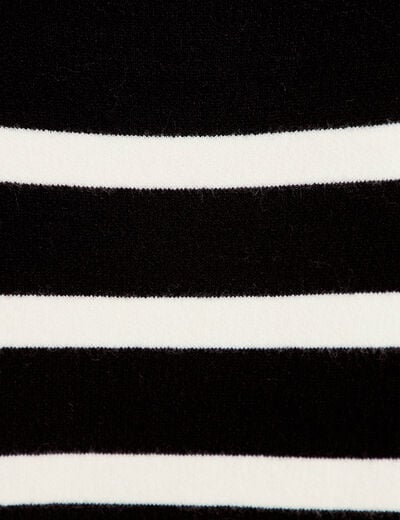 Robe pull droite manches longues noir femme