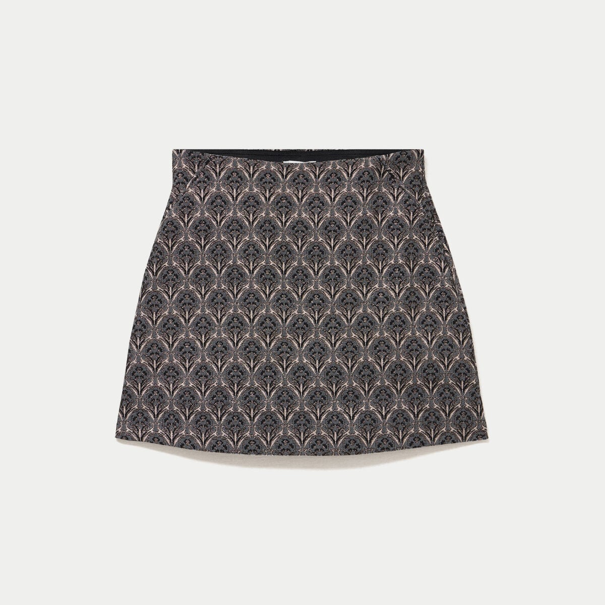 Jupe-short trap&egrave;ze courte stretch gris femme