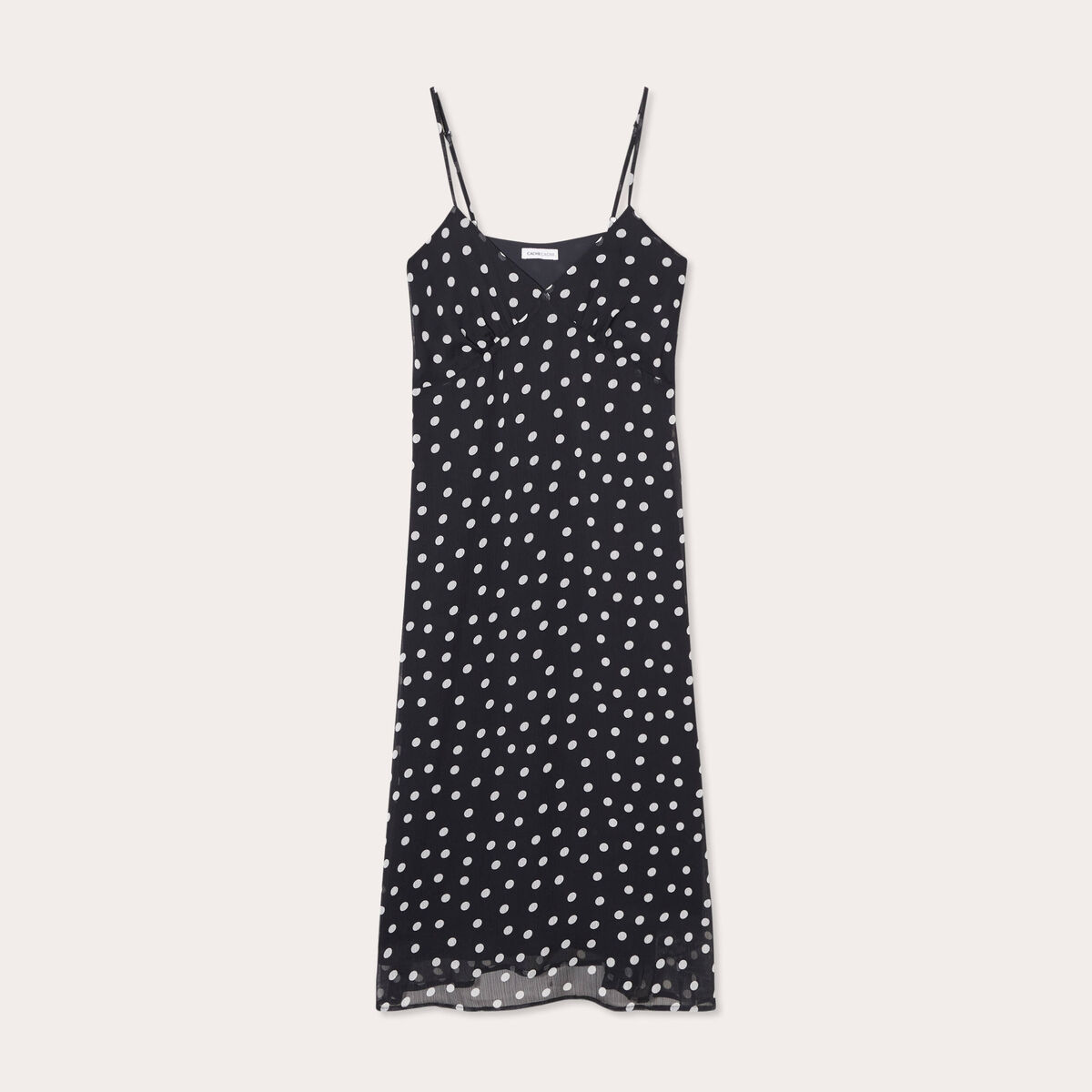 Robe longue &eacute;vas&eacute;e fluide noir femme