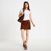 T-shirt ajust&eacute; manches courtes blanc femme