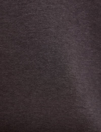 Sweat oversize &agrave; capuche manches longues gris fonc&eacute; femme