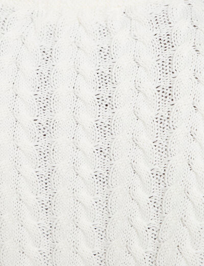 Pull torsad&eacute; ecru femme