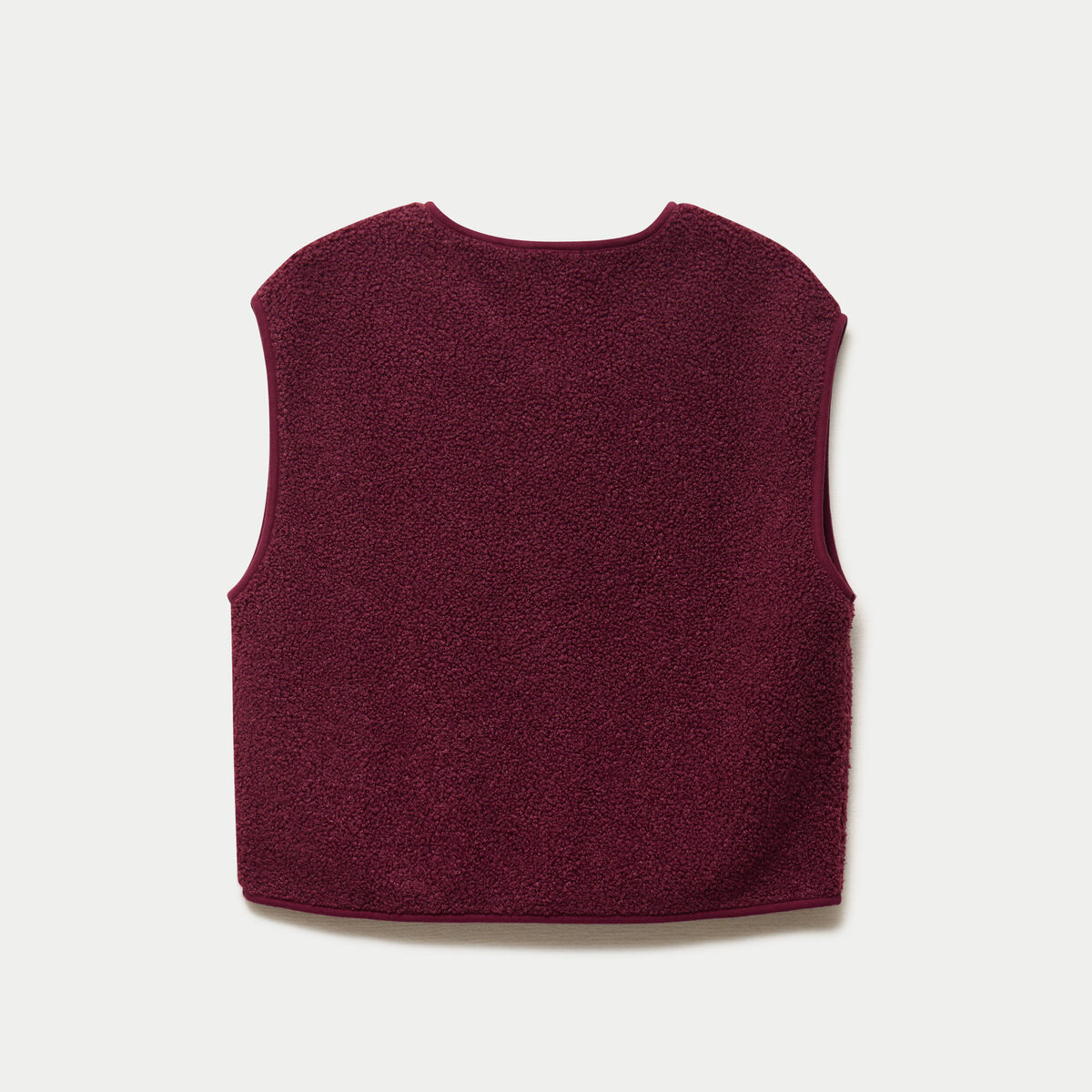 Gilet sans manches effet polaire bordeaux femme