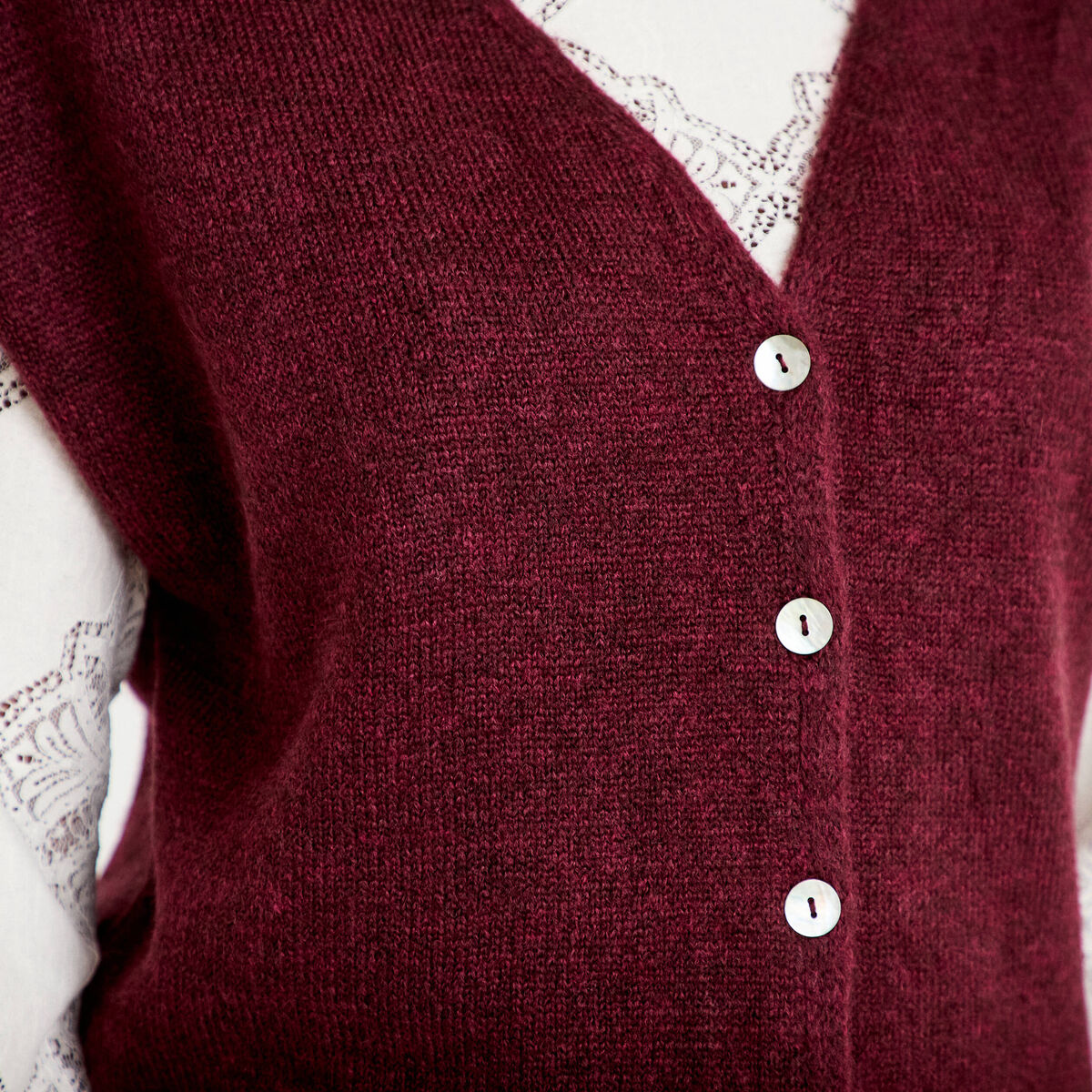 Gilet sans manches bordeaux femme