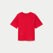 T-shirt col v manches courtes rouge femme