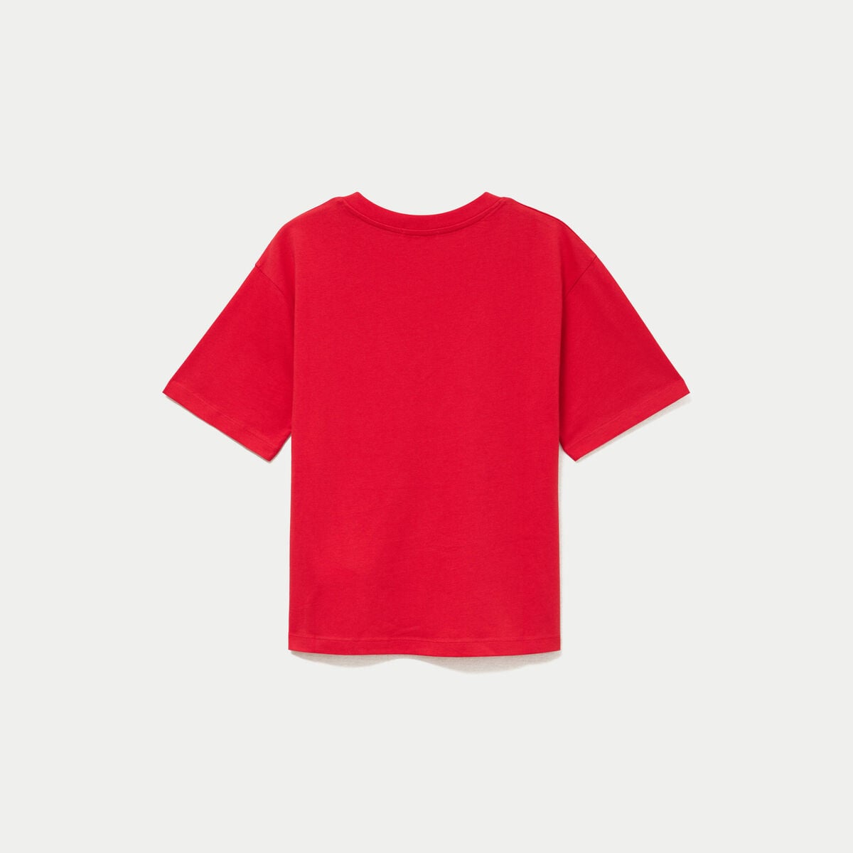 T-shirt col v manches courtes rouge femme