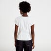 Top ajust&eacute; col rond manches courtes ecru femme