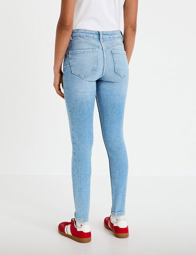Jean skinny push-up taille standard denim bleach femme