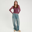 T-shirt manches longues rouge cerise femme