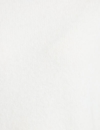 Pull manches longues avec dentelle ecru femme