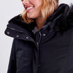 Parka &agrave; capuche fausse fourrure noir femme