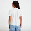 Blouse plastron brod&eacute; manches courtes ecru femme