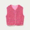 Gilet sans manches effet bouclette rose fushia femme