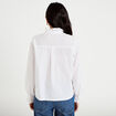Chemise droite manches longues ecru femme