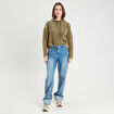Sweat &agrave; capuche vert kaki femme