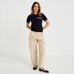 Pull ample manches courtes bleu marine femme