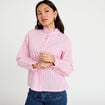 Chemise droite manches longues rose femme