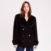 Caban col tailleur manches longues noir femme