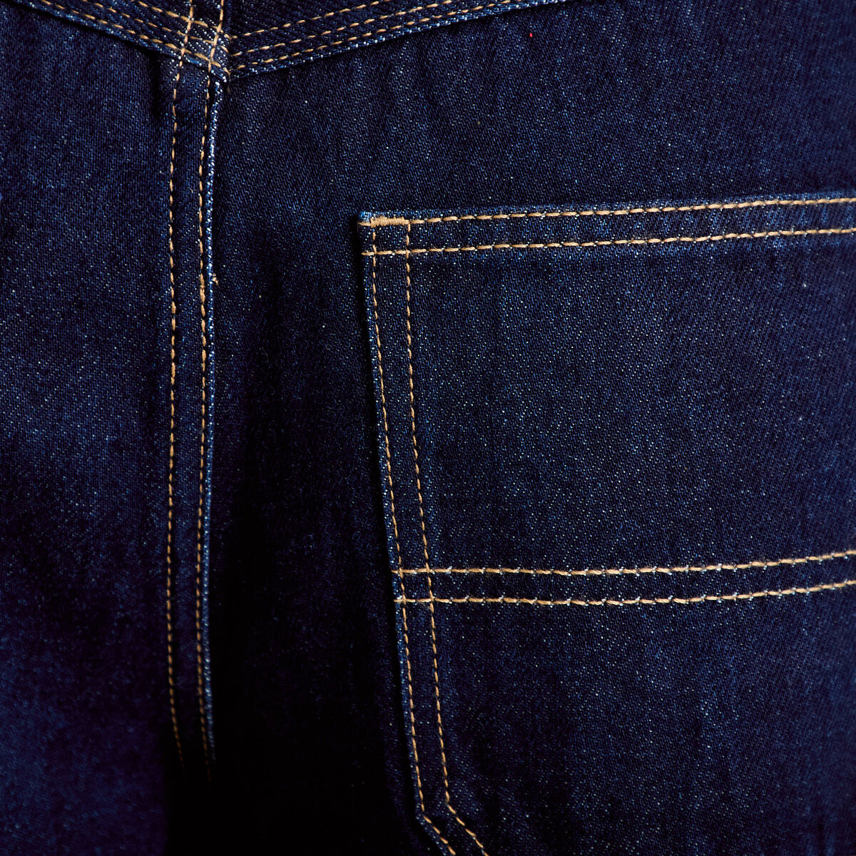 Jean barrel long en coton denim brut femme
