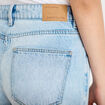 Jeans droit &agrave; revers denim triple stone femme