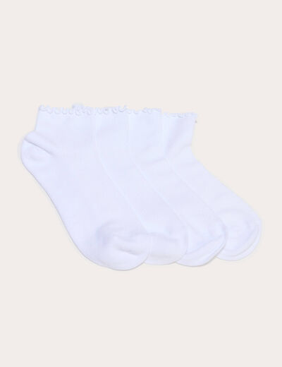 Lot de 4 paires de chaussettes ecru femme
