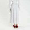 Jupe longue &eacute;vas&eacute;e en maille gris clair femme
