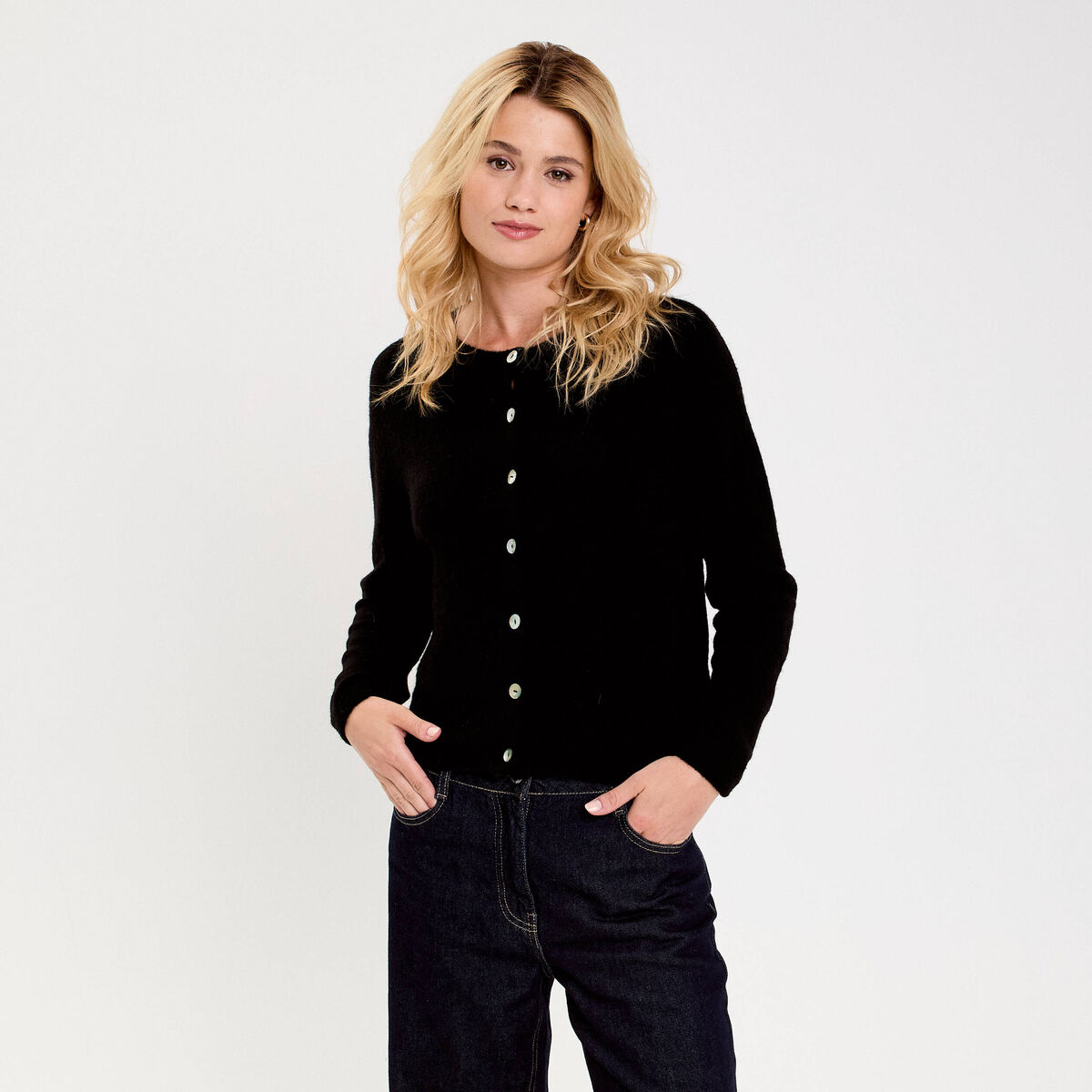 Gilet manches longues noir femme