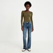 Jean bootcut taille basse denim dirty femme