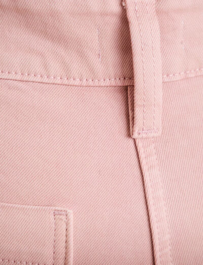 Jean bootcut taille haute rose clair femme
