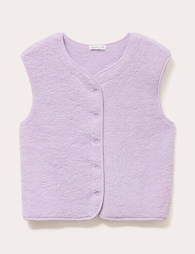 Gilet sans manches effet polaire parme femme