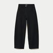 Pantalon chino coupe barrel noir femme